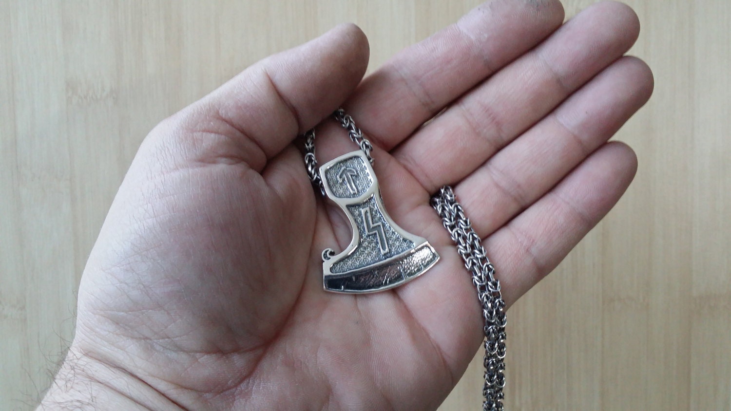 Silver Axe Pendant, Viking Pendant, Viking Axe