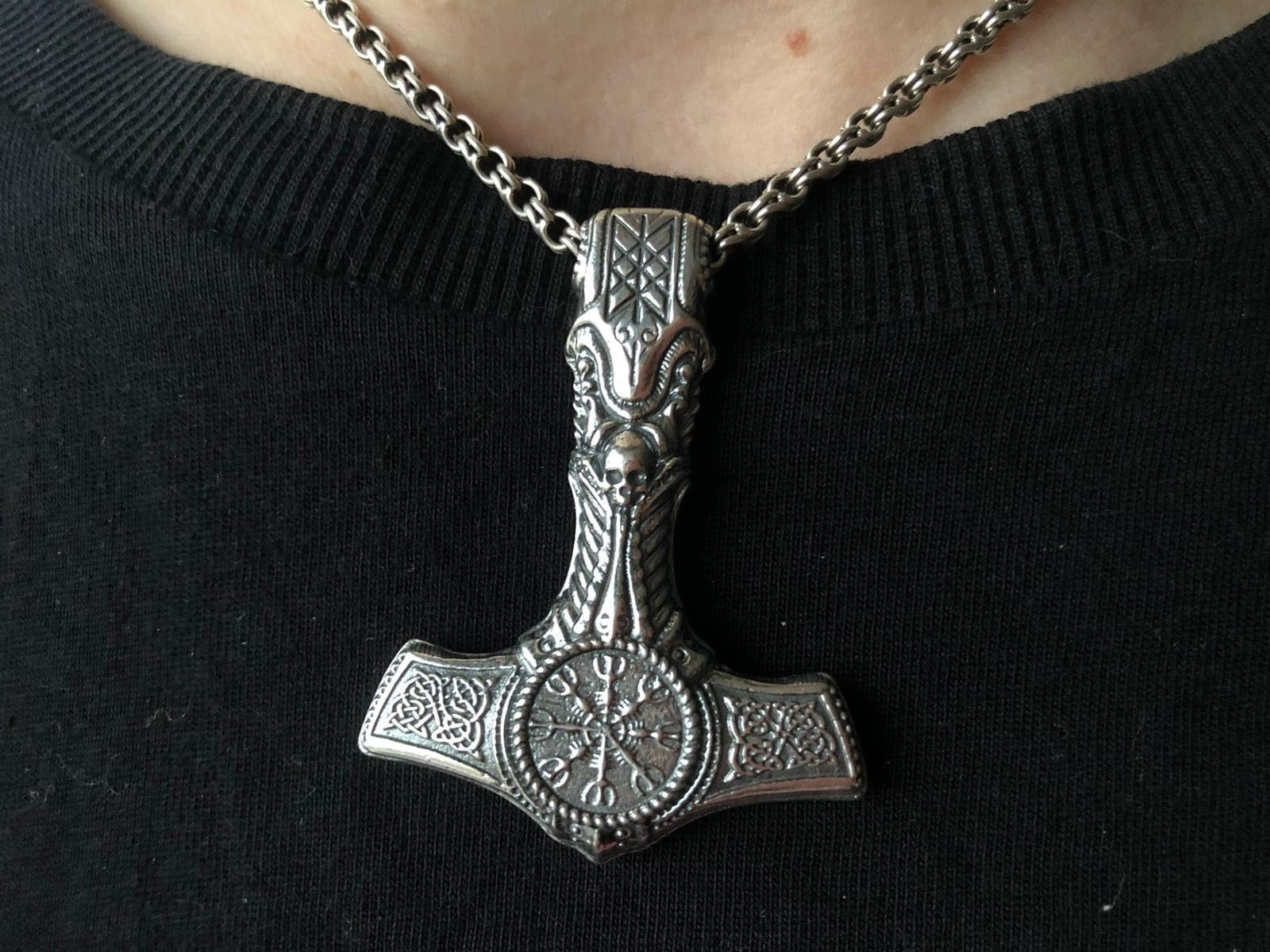 Silver Thor's Hammer, Mjolnir Pendant,Viking Pendant