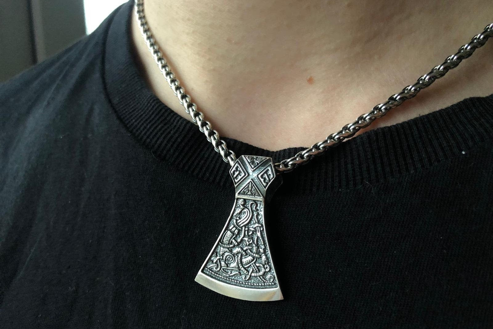 Silver Axe Pendant, Axe of Perun, Pagan Pendant