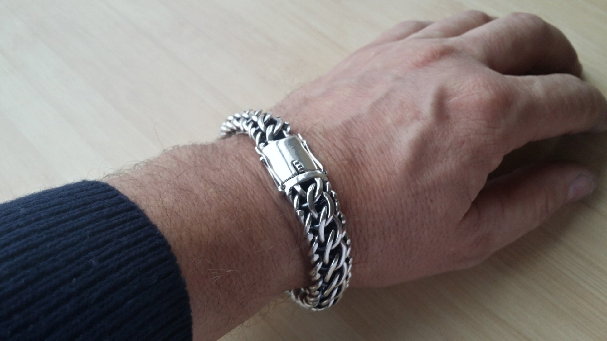 Heavy Mens Bracelet, Silver Mens Bracelet