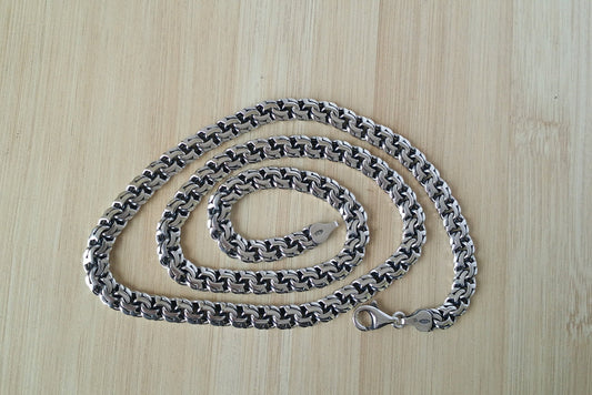 Silver Plain Necklace , Mens Chain