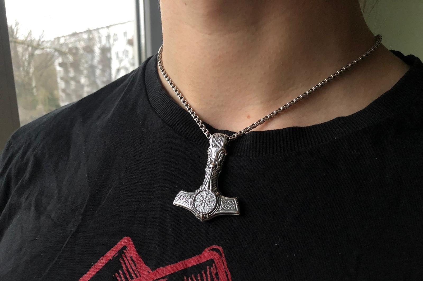 Silver Thor's Hammer, Mjolnir Pendant,Viking Pendant