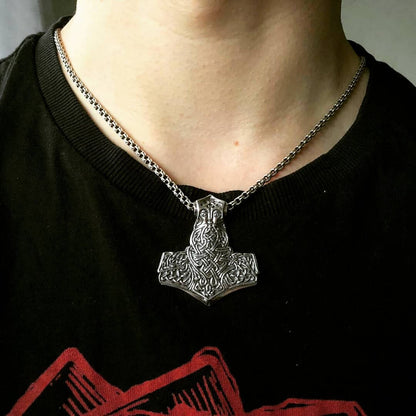 Silver Thor's Hammer, Mjolnir Pendant, Viking Pendant