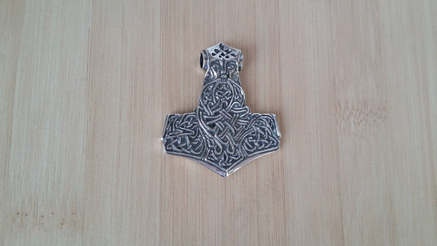 Silver Thor's Hammer, Mjolnir Pendant, Viking Pendant