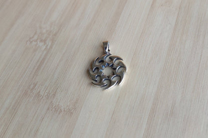 Silver Sun Pendant,  Pendant with Chain