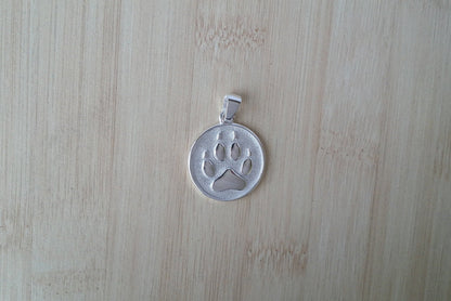 Silver Wolf Paw Pendant with Chain