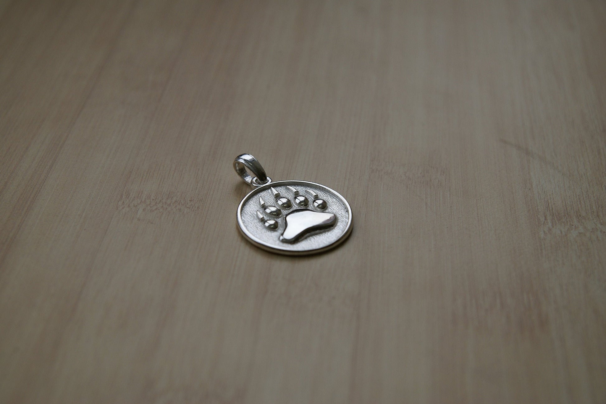 Silver Bear Pendant, Pendant with Chain