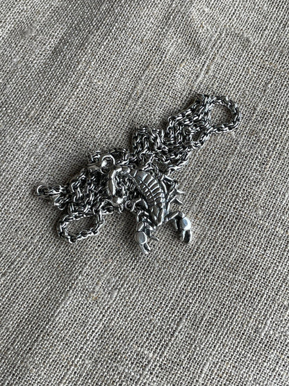 Silver Scorpion Pendant with Chain, Pendant with Necklace