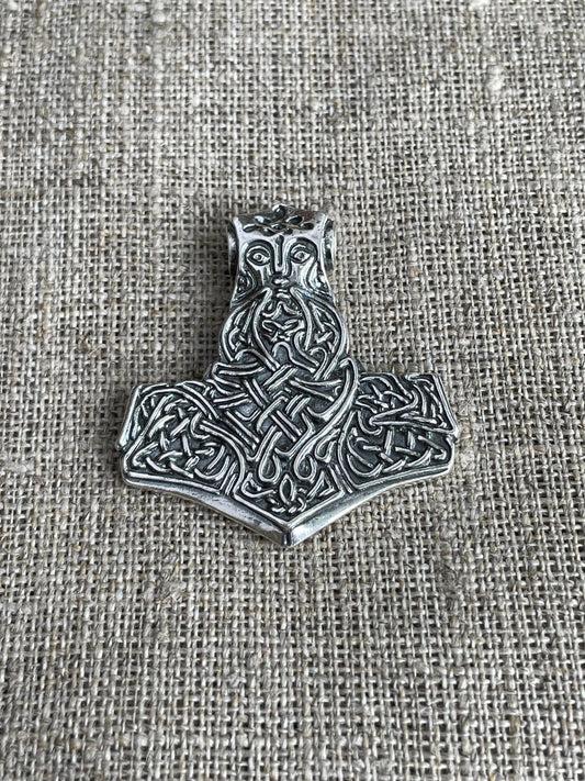 Silver Thor's Hammer, Mjolnir Pendant, Viking Pendant