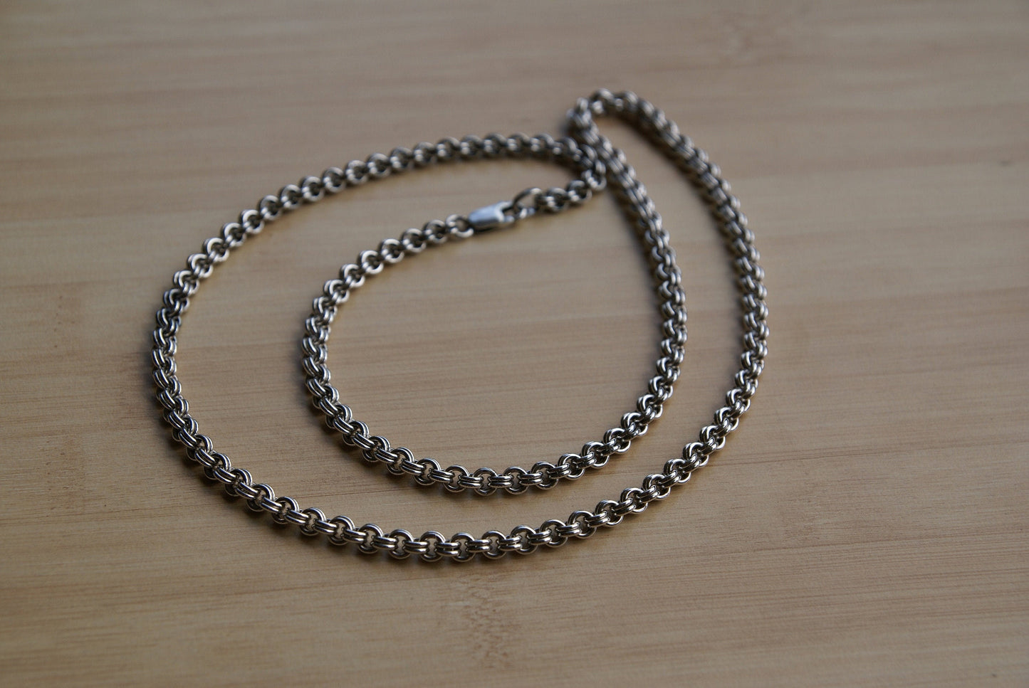 Silver Cable Chain, Double Cable Chain, Rolo Chain