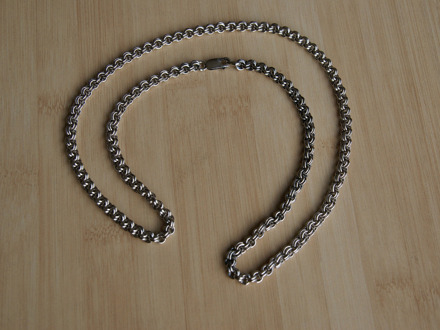 Silver Cable Chain, Double Cable Chain, Rolo Chain