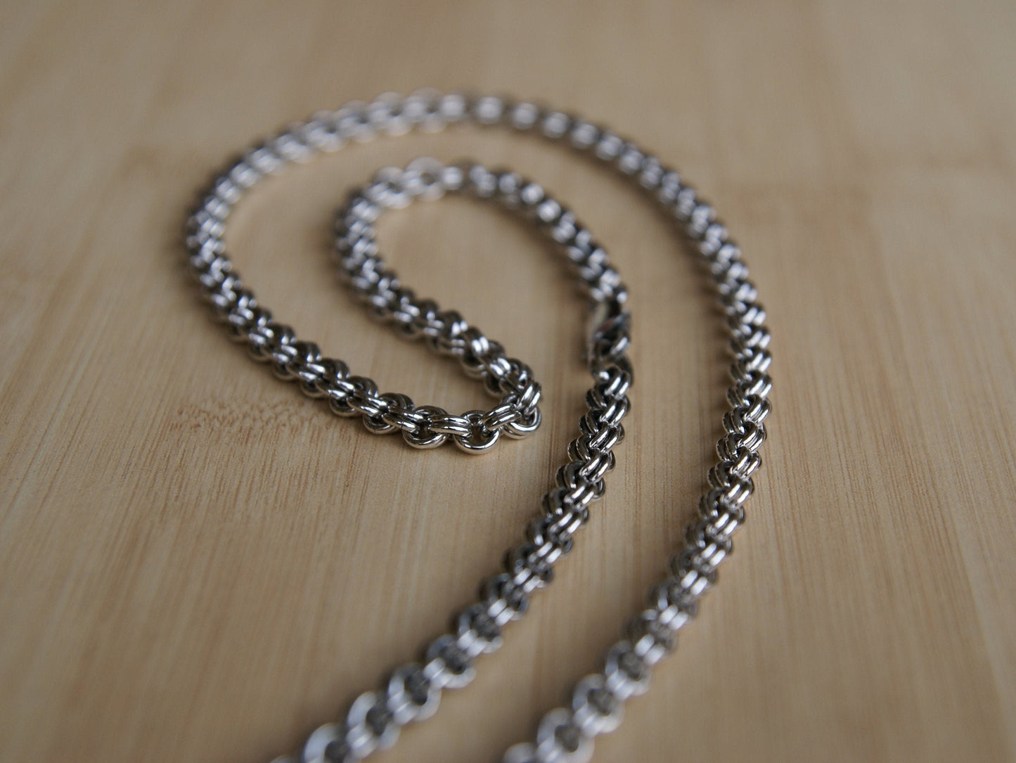 Silver Cable Chain, Double Cable Chain, Rolo Chain