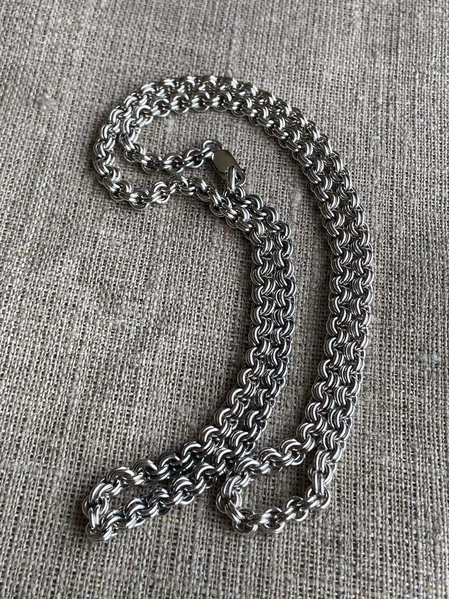 Silver Cable Chain, Double Cable Chain, Rolo Chain