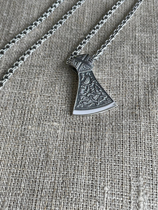 Silver Axe Pendant, Axe of Perun, Pagan Pendant