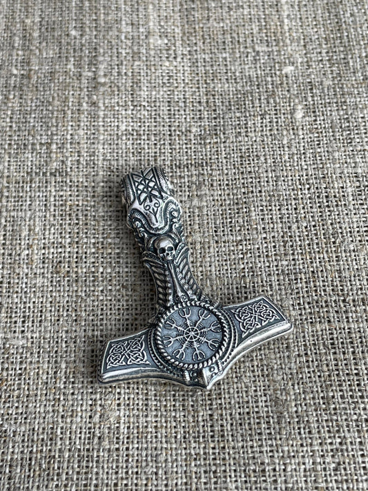 Silver Thor's Hammer, Mjolnir Pendant,Viking Pendant