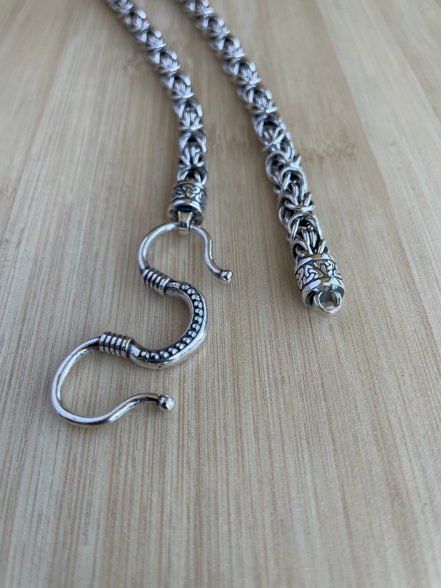 Silver Byzantine Chain, Chain with Pendant, Chain for Men