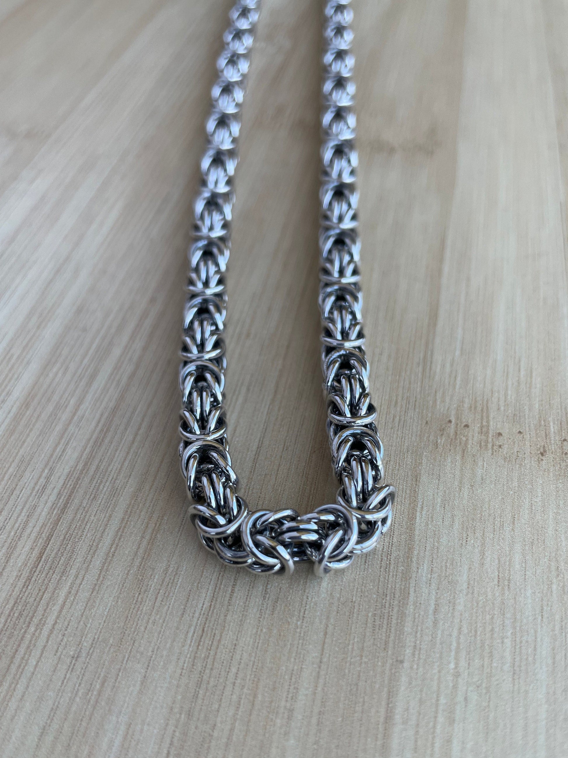 Silver Byzantine Chain, Chain with Pendant, Chain for Men