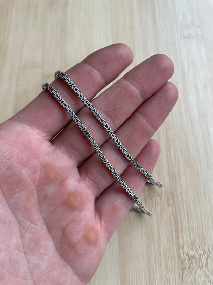 Silver Byzantine Chain, Mens Silver Chain, Viking Chain