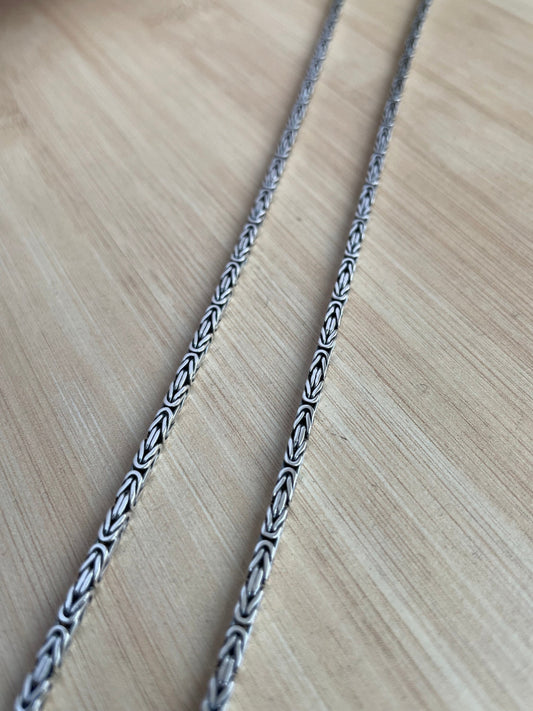 Silver Byzantine Chain, Mens Silver Chain, Viking Chain