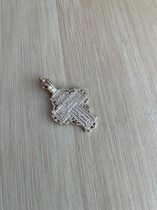 14k Red Gold Cross, Old Believers Cross, Russian Cross