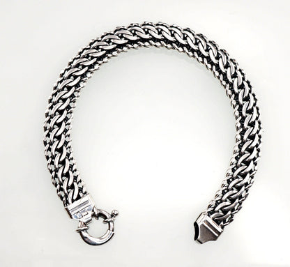 Solid Silver Bracelet, Mens Bracelet